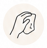 Line icon of a hand patting skin dry