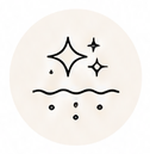 Line icon of sparkles over smooth skin
